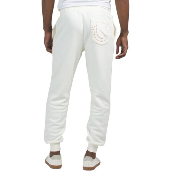 True Religion Men's 2 PC Sweatsuit White Chocolate Candy Cane Hoodie Joggers Set - Picture 6 of 11